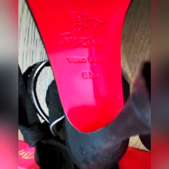 Vintage Betsy Johnson Black Tie Sandals - Picture 6 of 8